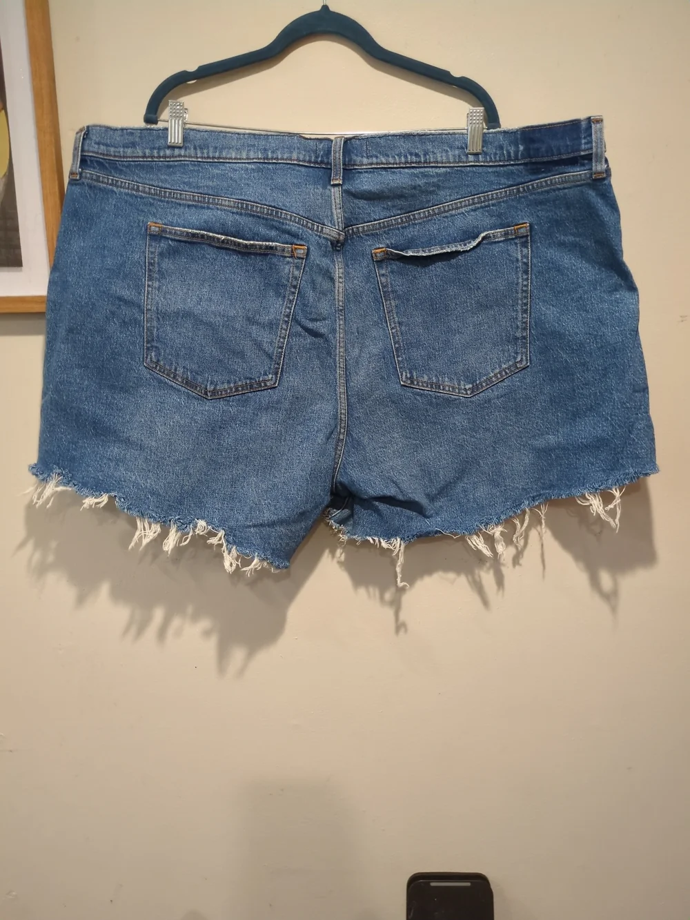 Abercrombie & Fitch The 90's Baggy Distressed Blue Denim Cutoff Shorts